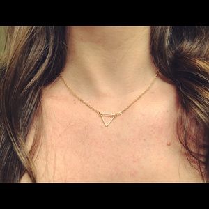 Beautiful hollow gold triangle chain necklace